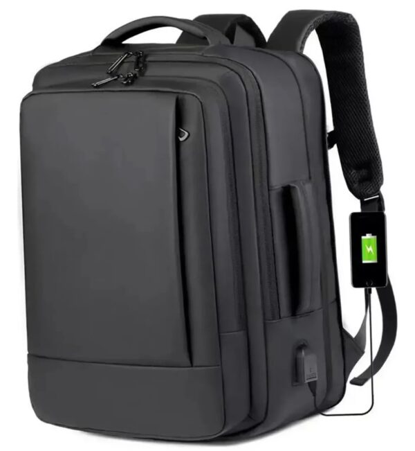 Mochila jiesipote À Prova D'água Reforçada Expansível Cor Preto