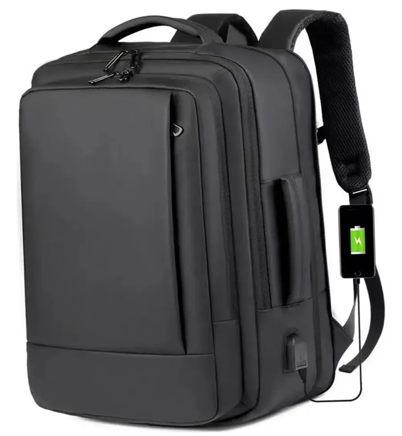 Mochila jiesipote À Prova D'água Reforçada Expansível Cor Preto