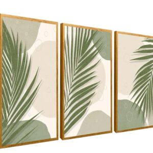 Quadros Decorativos 3 Peças Florais Verdes